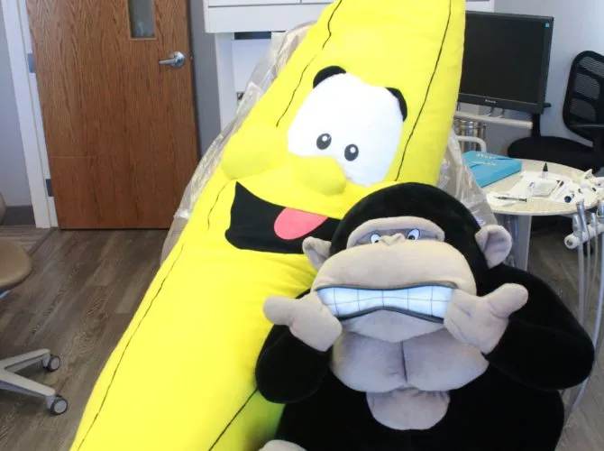 banana and gorilla stuffed animals